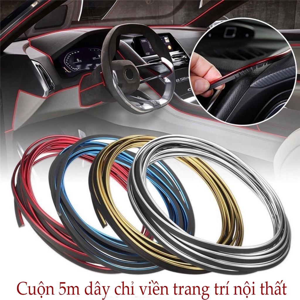 Chỉ viền trang trí nội thất ô tô (cuộn 5m) Chỉ nẹp viền nội thất xe hơi, dây viền trang trí nội thất ô tô, chỉ nội thất