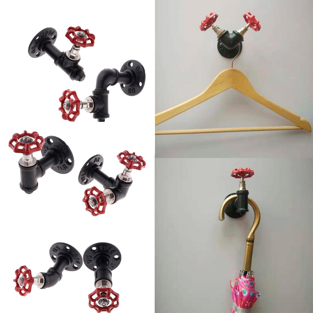 Industrial Wall Hook Rustic Iron Pipe Wall Mounted Towel Hook Coat Hanger A