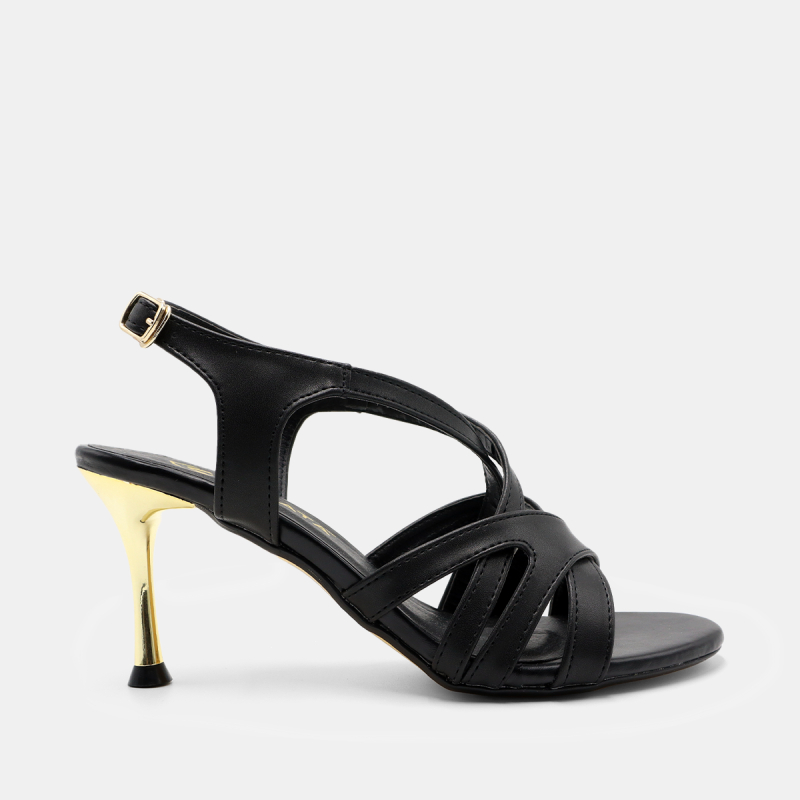 Giày sandal nữ cao gót 7 phân hàng hiệu rosata hai màu đen vàng thời trang ro542