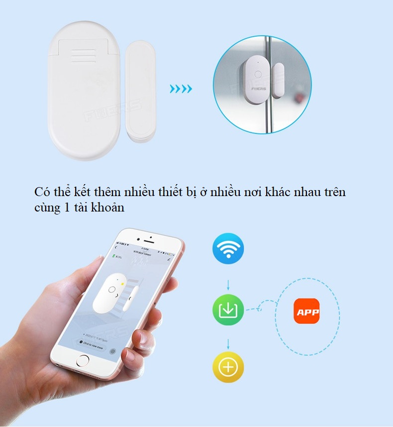 Báo động chống trộm cảm ứng từ điều khiển từ xa bằng wifi