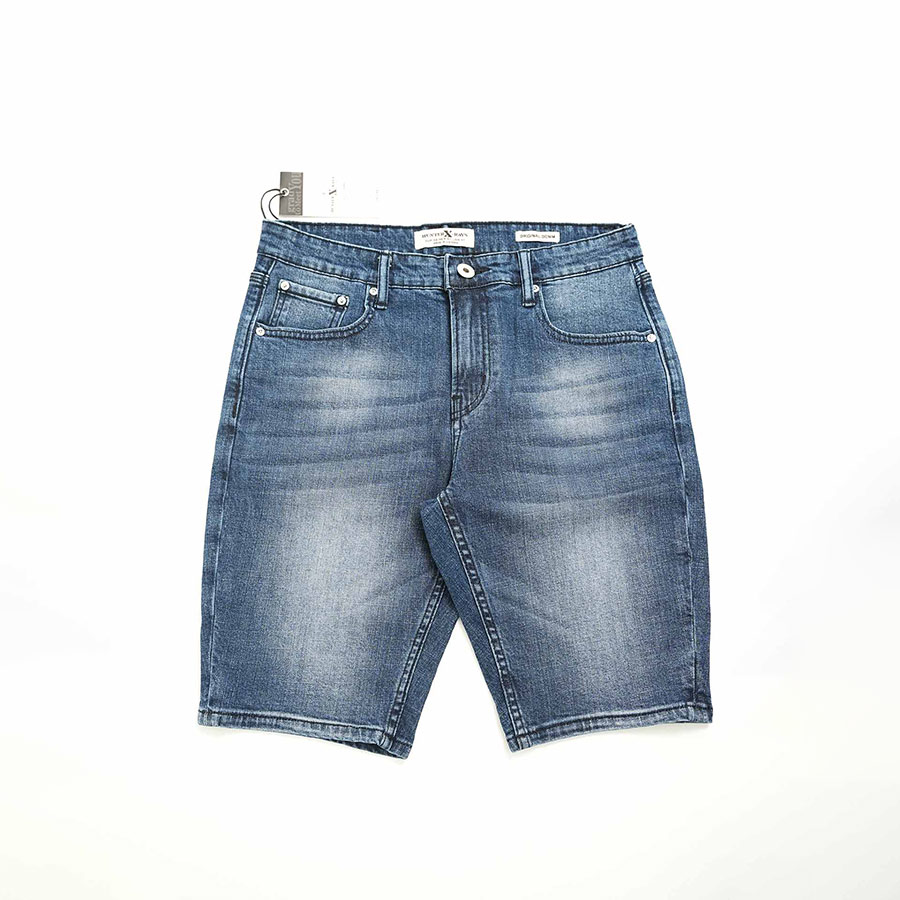 Quần Short Jeans Nam Cao Cấp HUNTER X-RAYS Form Slimfit Thun Màu Xanh S68