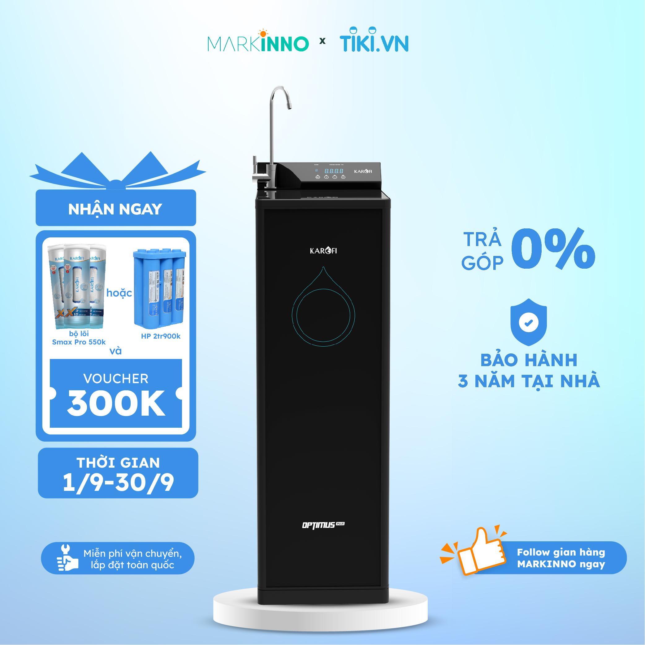 Máy lọc nước sạch KAROFI OPTIMUS PLUS O-P1310 công nghệ 10 lõi SMAX, hệ thống cảnh báo thay lõi hàng chính hãng