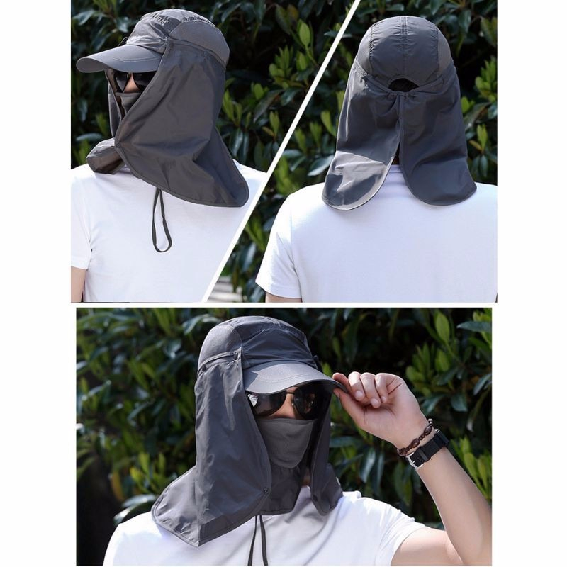 Mũ chống nắng Outdoor Sport Hiking Visor Hat UV Protection Face Neck Cover