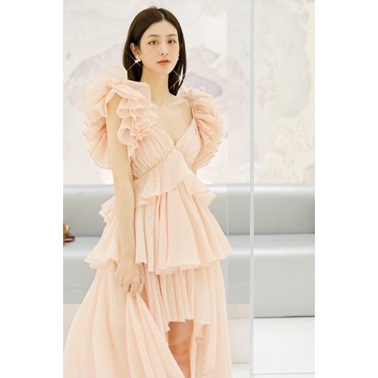 váy maxi cánh tiên nhiều lớp đi tiệc, du lịch phong cách nàng thơ