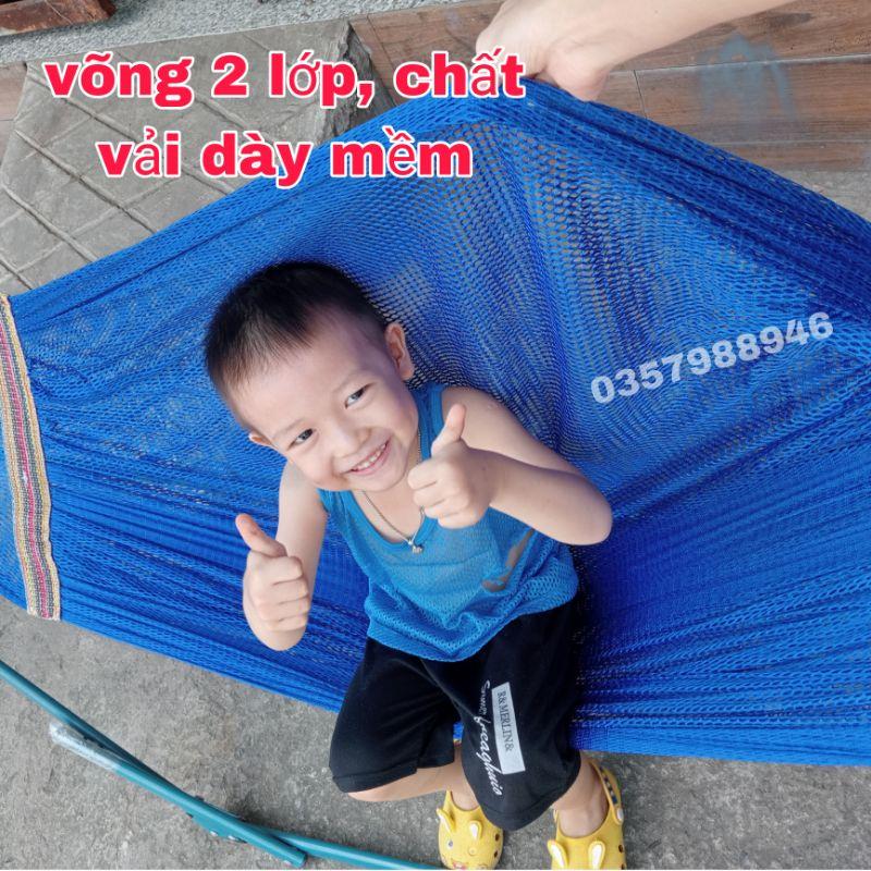 Võng lưới cán thép cho bé, đầu cán thép 40cm chất vải dày rộng phù hợp với khung em bé (không kèm khung)