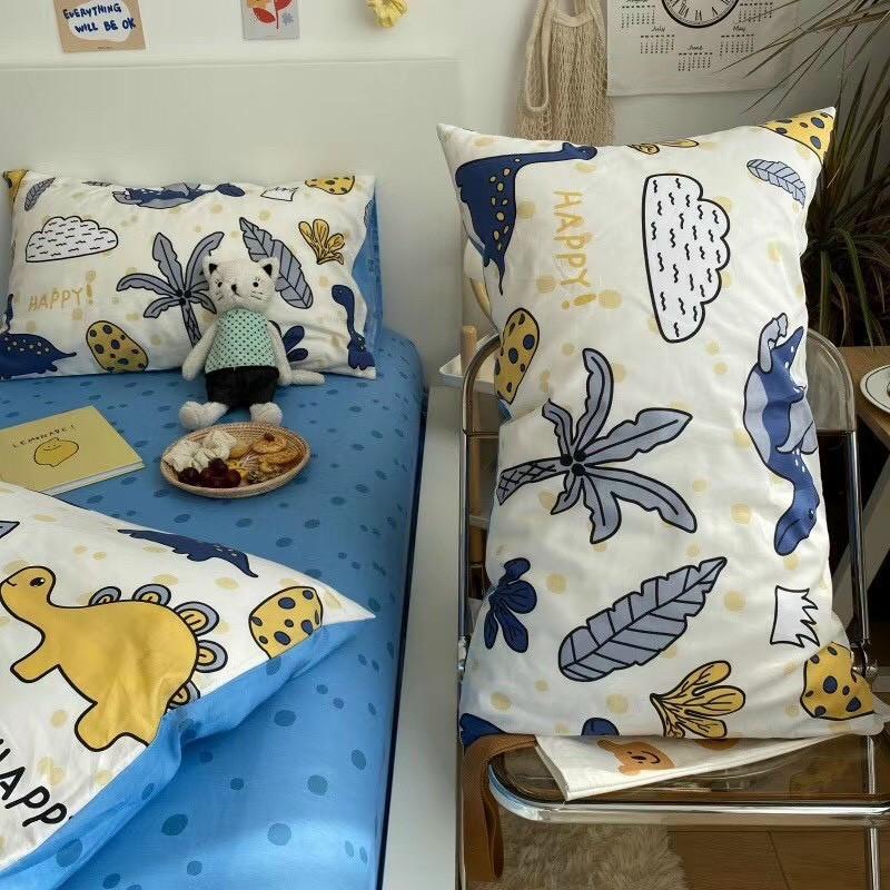 Bộ chăn ga Cotton Living M2T bedding chăn ga Hàn Quốc họa tiết công viên khủng long 100% Cotton