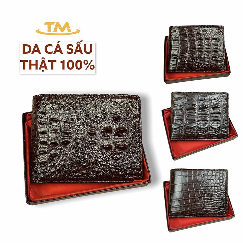 Ví Nam Bóp Da Cá Sấu Thật Màu Nâu Đất ST06 Tặng Kèm Lót Nhung Cao Cấp Tặng Thêm Móc Khóa Số Lượng Giới Hạn