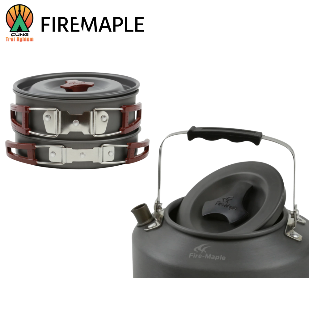 COMBO Nồi Chảo Nấu Ăn 3 Trong 1 Fire Maple FMC-204 Gọn Nhẹ Chuyên Dụng Dành Cho Du Lịch, Dã Ngoại Cắm Trại