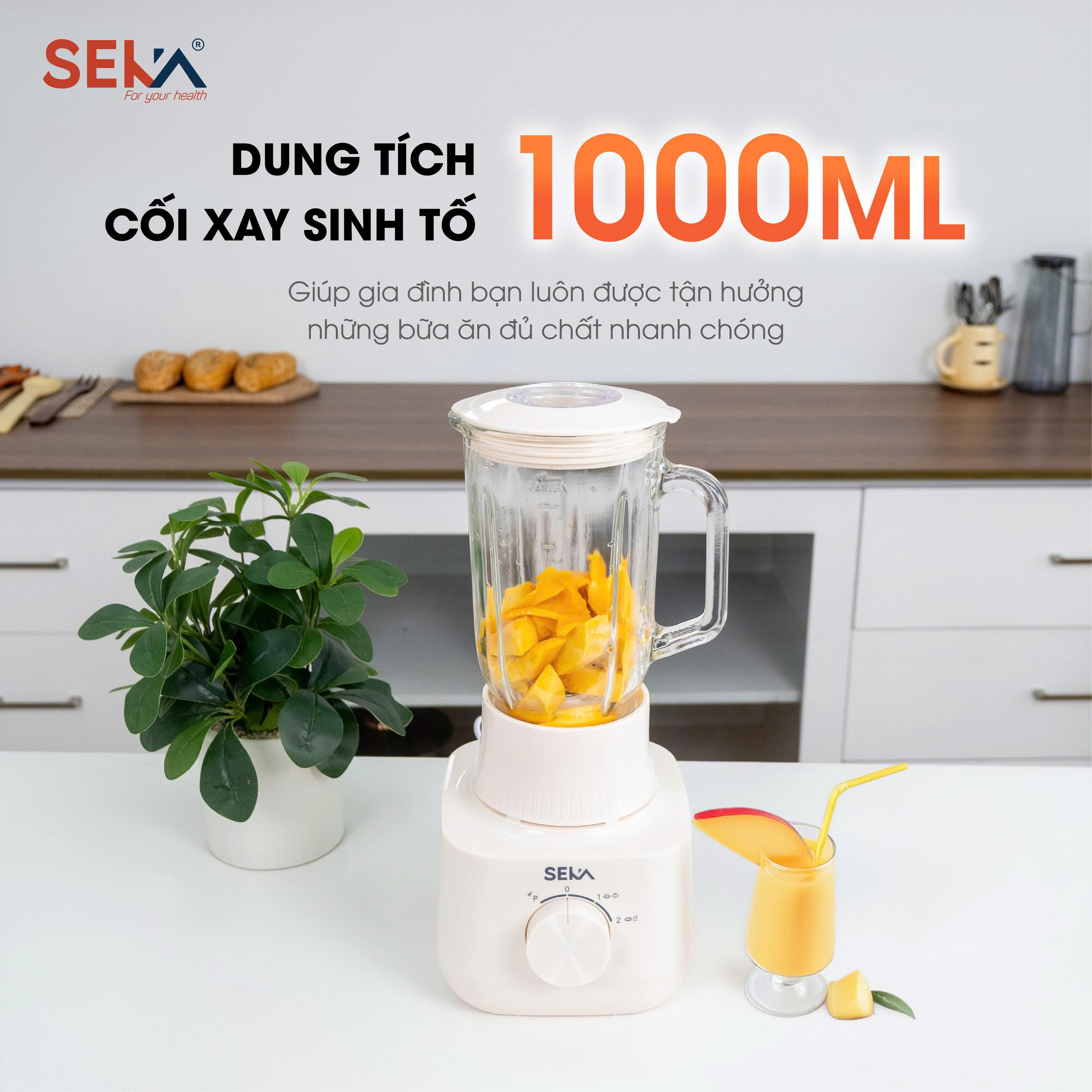 (NEW) Máy Xay Sinh Tố 3in1 SEKA SKX5 Động Cơ Lõi Đồng, 500W, 3 Cối Xay Sinh Tố, Xay Thịt, Xay Hạt - Hàng Chính Hãng