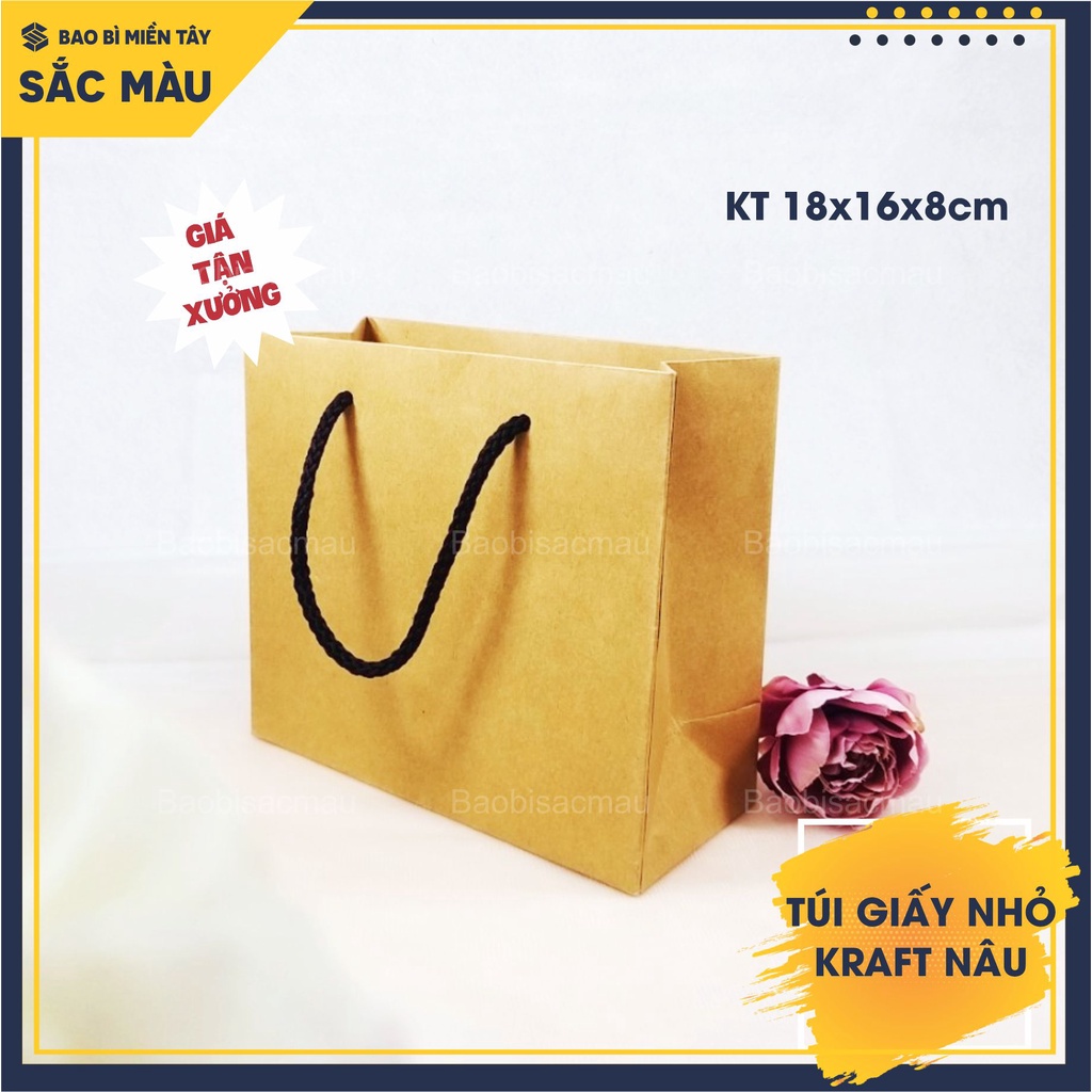 Sét 10 Túi Giấy Kraft Nâu thời trang nhiều kích thước