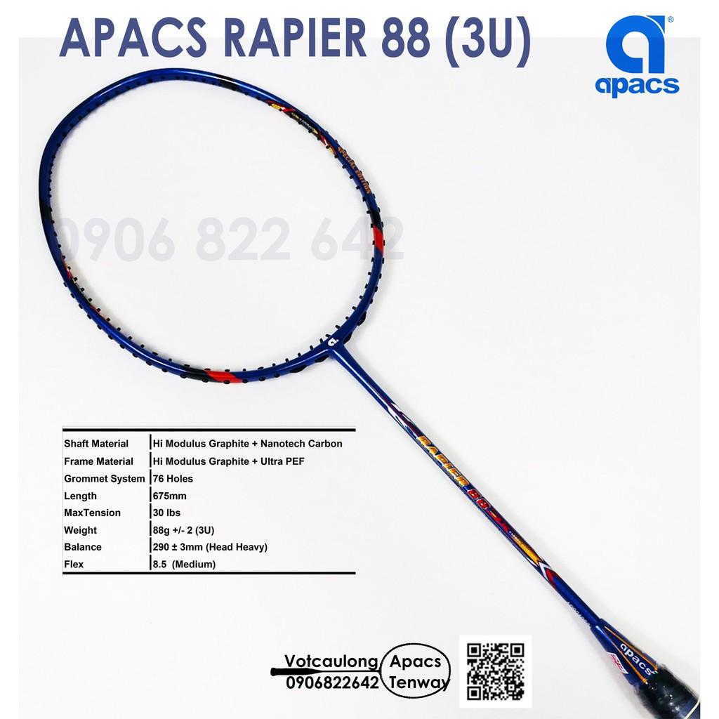 Vợt cầu lông Apacs Rapier 88 (3U) Vợt 3U giá rẻ nhất so với các dòng vợt trên thị trường -Có phiếu bảo hành