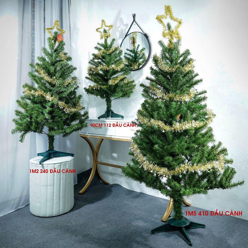 Cây thông noel mini để bàn xanh 1m2 trang trí giáng sinh