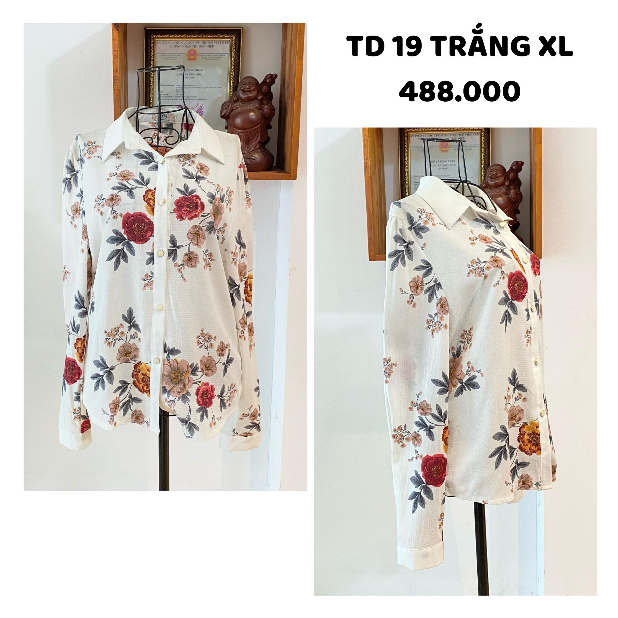 ÁO SƠ MI HOA TRẮNG TRẺ TRUNG_TD 19