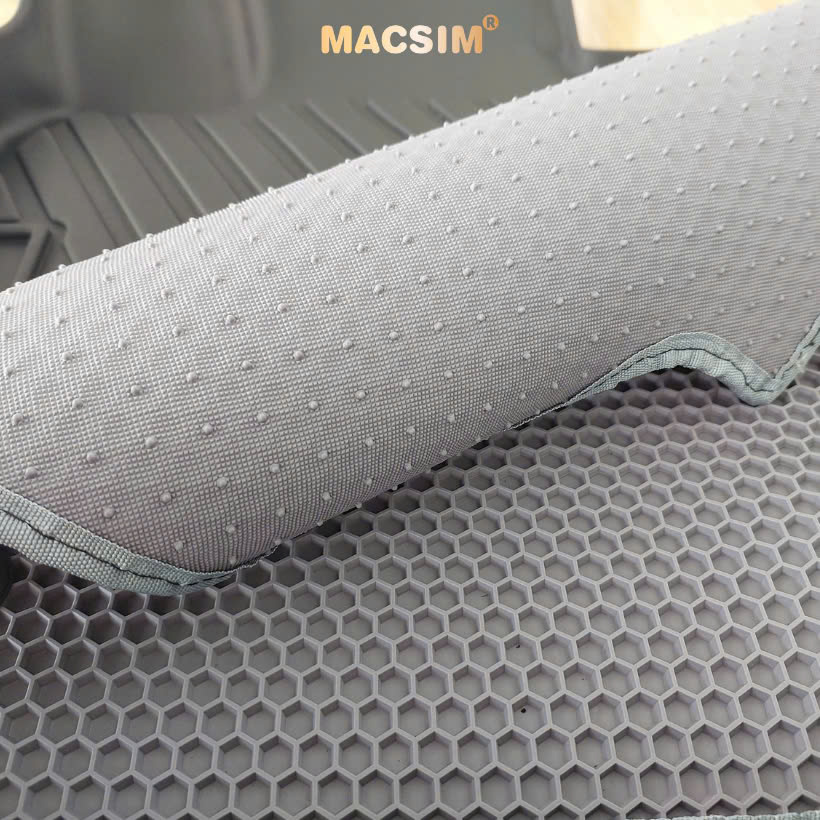 Thảm 2 lớp (sd3) dạng lưới lục giác MG5 (màu ghi) bề mặt cao su siêu sạch nhãn hiệu Macsim