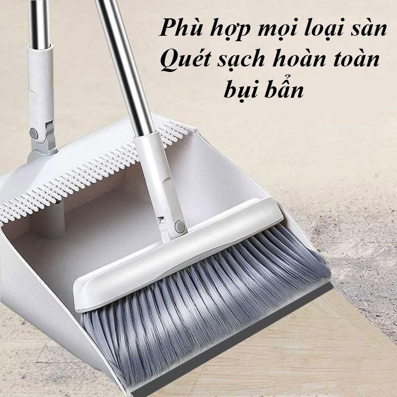 Chổi Quét Nhà Thông Minh - Bộ Chổi Và Ky Quét Nhà 2 Trong 1 Tiết Kiệm Tiện Lợi Xoay 180 Độ Lọc Lông Tóc