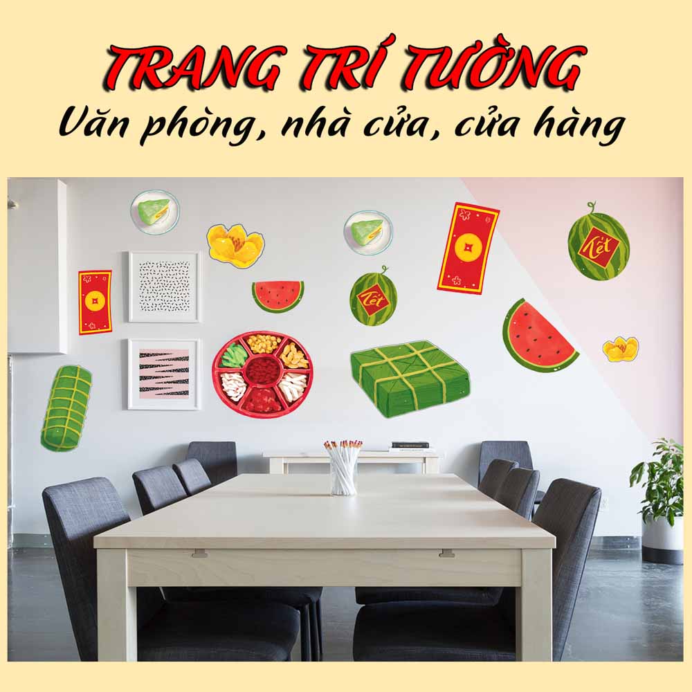 Sticker decal hình dán trang trí tết - Hương Vị Tết