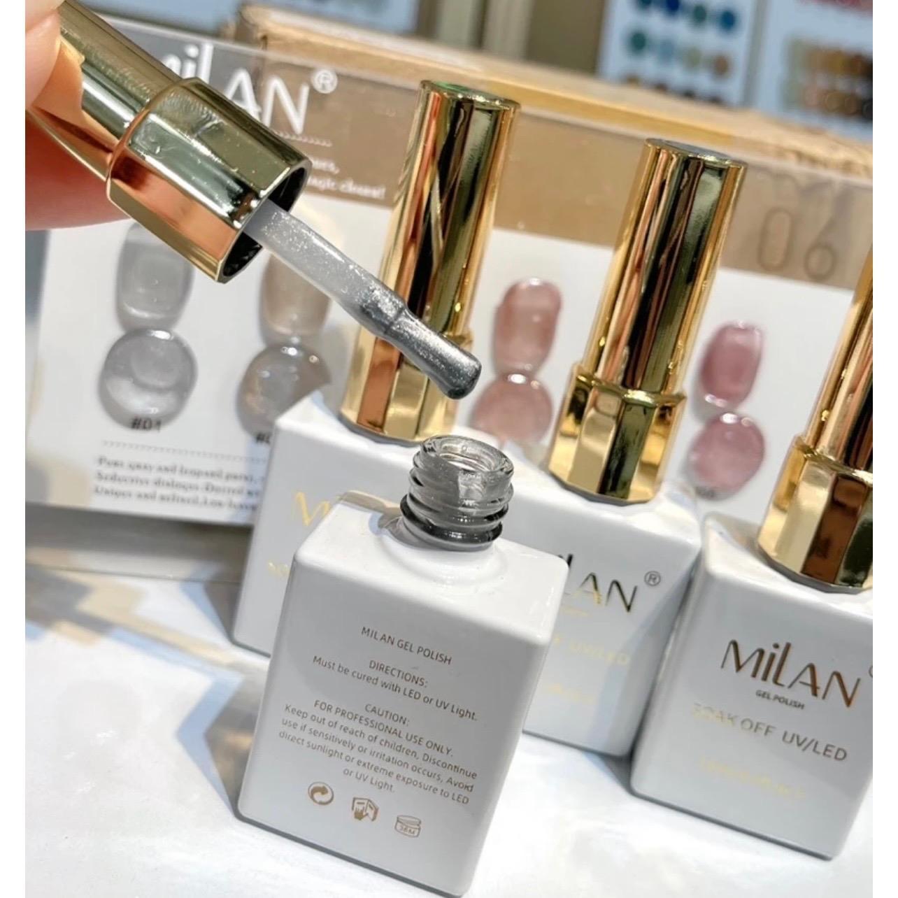 Sơn Mèo Sánh Trăng Milan Set 6 Chai, 15ml, Hiệu Ứng Ánh Trăng Mờ Ảo, Chất Gel Sánh Mịn, Làm Nail Kèm Bảng Màu Sẵn Nữ Sơn Gel