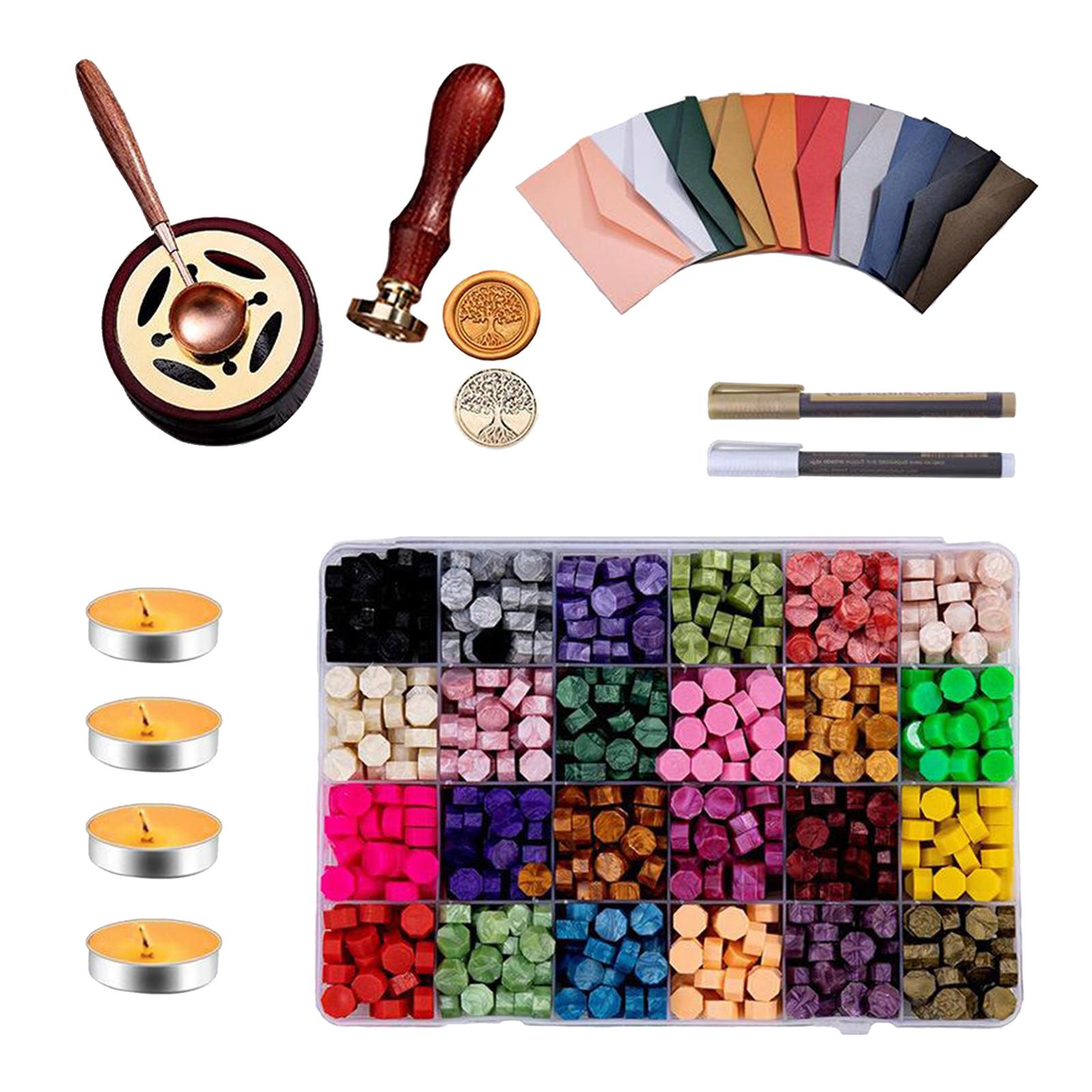 619PCS Retro Wax Sealing Warmer Kit DIY Scrapbooking Craft Gift Projects