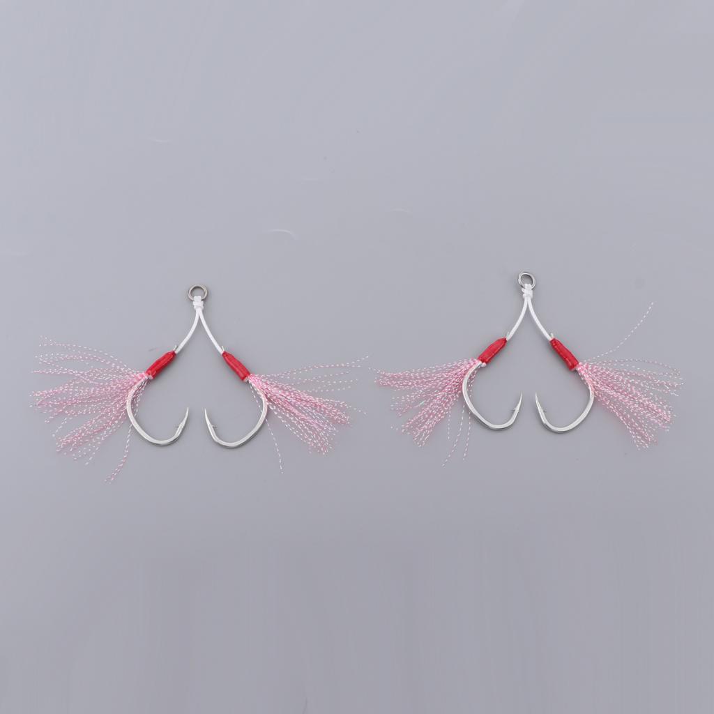 2pcs Jigging Assist Hooks Slow Pitch High Carbon Steel Double Saltwater Fishing Hook Jigs