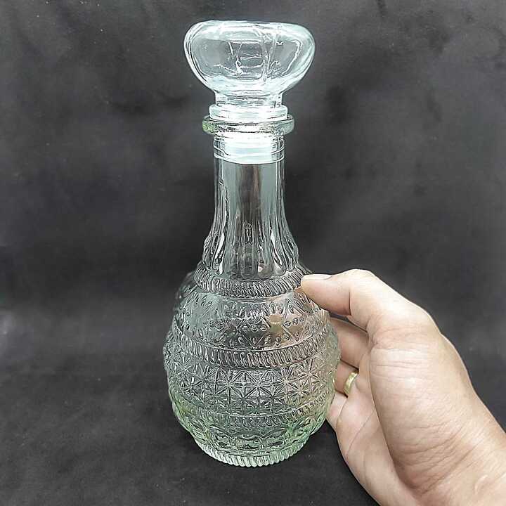 Chai Thủy Tinh cao cấp 500ML TRỤ TRÒN họa tiết THÁP PHẬT nổi siêu trong
