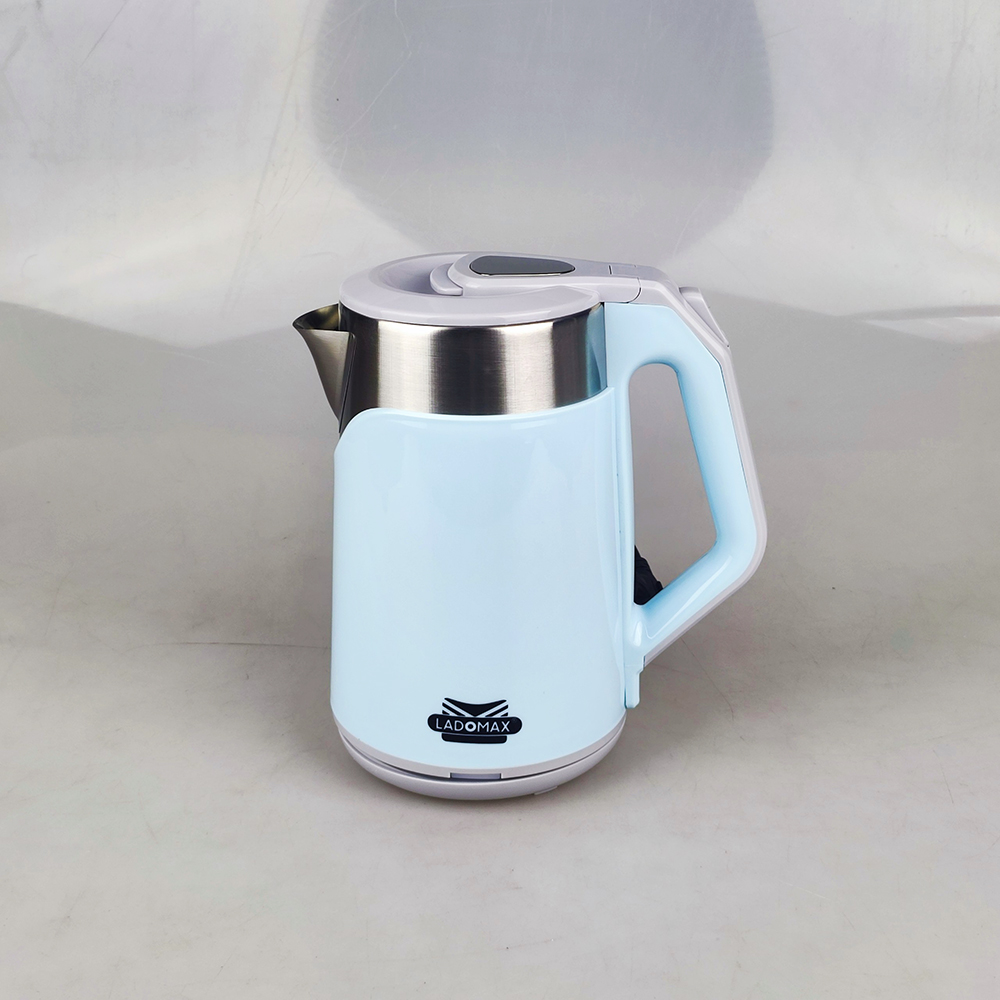 Ấm đun siêu tốc 2L Ladomax lòng ấm bằng inox 304 cách nhiệt 2 lớp công suất 1500W đun nước sôi nhanh màu xanh - Hàng Chính Hãng