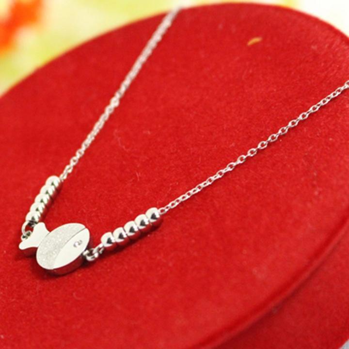 Dây chuyền nữ titan thời trang mặt con cá phan cát thép không gỉ trangsucpt có 3 màu sắc DCNUT66