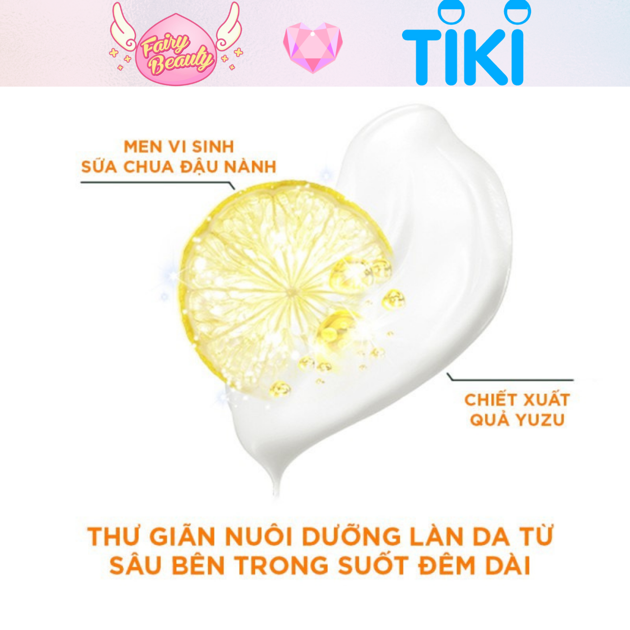 [GARNIER] Dưỡng Ẩm &amp; Mặt Nạ Ngủ Ban Đêm Vitamin C 2 Trong 1, Giúp Trắng Da Mờ Thâm Bright Complete Sleeping Mask 50/18ml