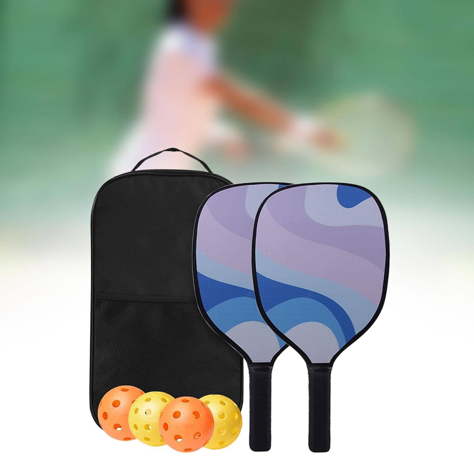 Pickleball Paddles Sets, Anti Slip Sweat Absorbing Comfort Grip, Pickleball Set of 2 with 4 Balls and 1 Bag