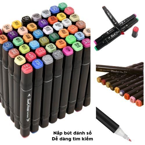 Hộp bút màu marker Touch Cool 48 màu bút lông 2 đầu chuyên nghiệp kèm túi đựng xịn xò