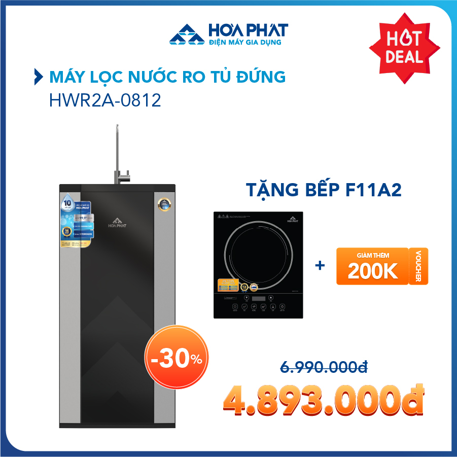 Máy lọc nước RO Hòa Phát HWR2A0812 - Bảo hành 36 tháng - Hàng chính hãng