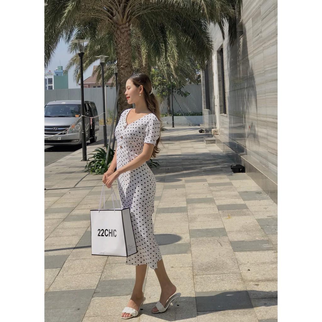 Váy chấm bi chiết eo tôn dáng Yoona Dress - 22CHIC