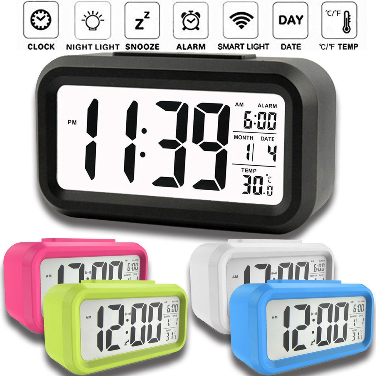 Đồng hồ báo thức điện tử để bàn mini màn hình led đa chức năng thời gian, báo thức, nhiệt độ - hàng chính hãng