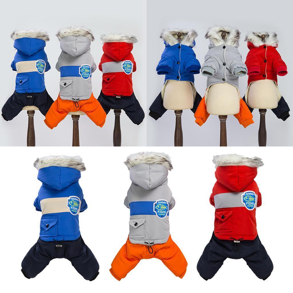 Dog Puppy Pet Hooded Down Jacket Coat Clothes Costume Winter Jumpsuit