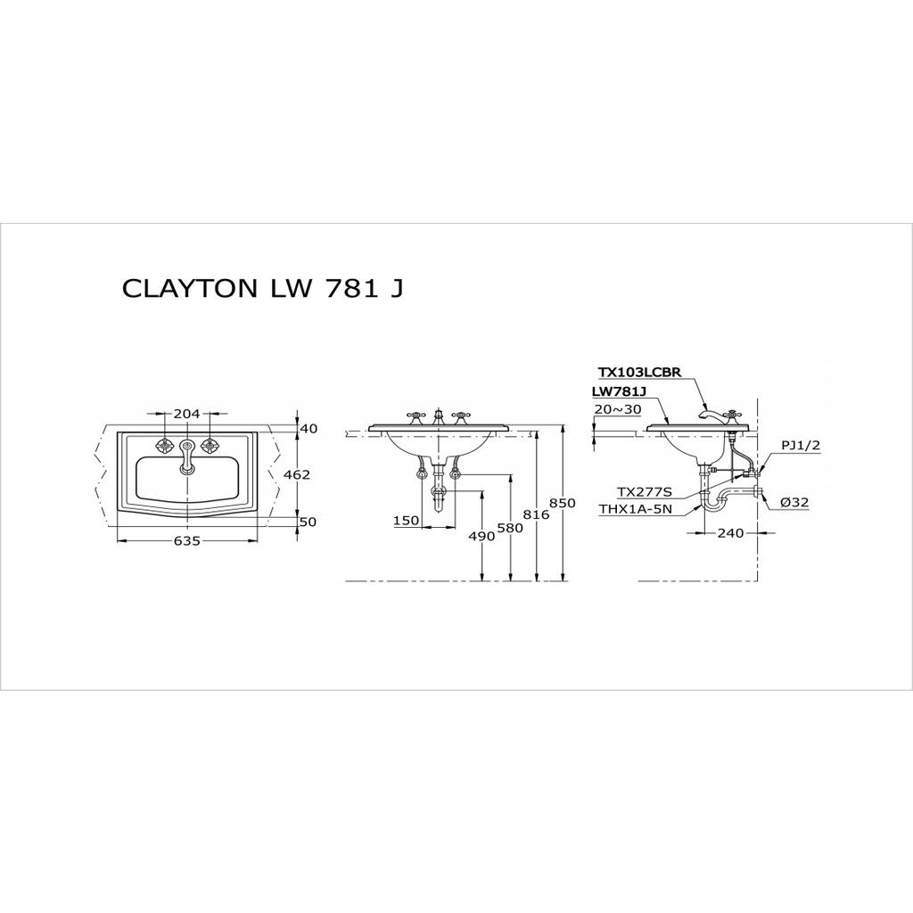 Chậu rửa lavabo dương vành TOTO LW781CJ. Công nghệ men sứ Cefiontect siêu bền và chống khuẩn -Vật liệu xây dựng Big H