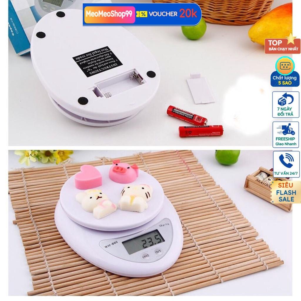 Cân Điện Tử Nhà Bếp Mini Electronic Kitchen Scale Cân Thực Phẩm, Cân tiểu ly thực phẩm điện tử 5kg cho nhà bếp / Cân điệ