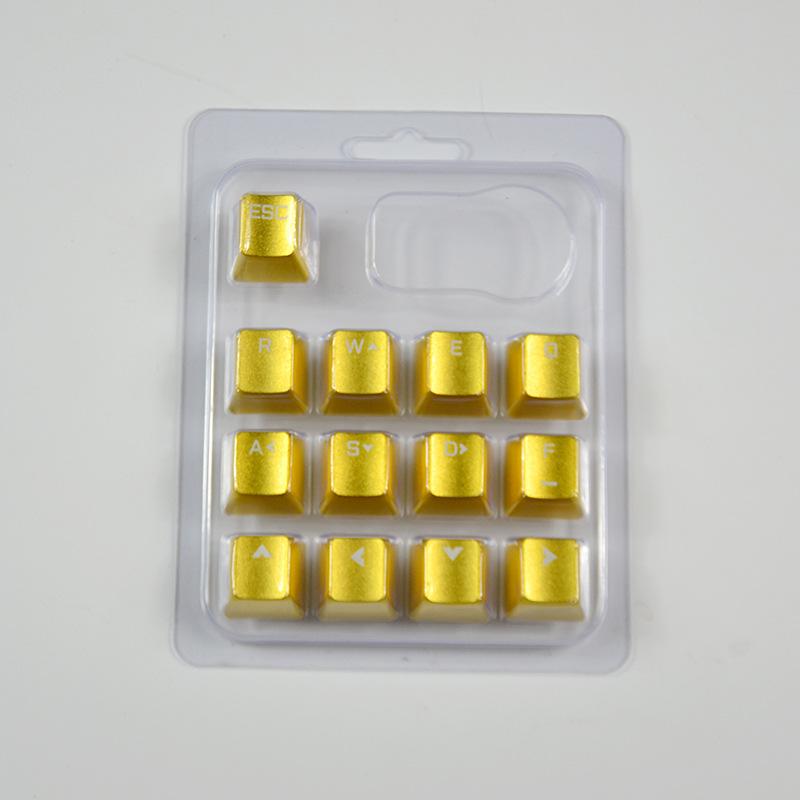 Bàn phím cơ phong cách mới nhất 13 phím keycap kim loại thiết bị ngoại vi máy tính trò chơi cạnh tranh hợp kim nhôm xuyên trục ASDF phím định hướng