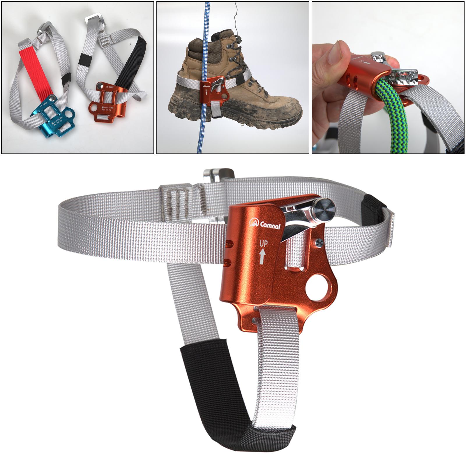 Outdoor Foot Ascender Left Right Foot Riser Rock Climbing Ascender Gear for 8-13mm Vertical Rope Tree Climbing Carving Outdoor Sports