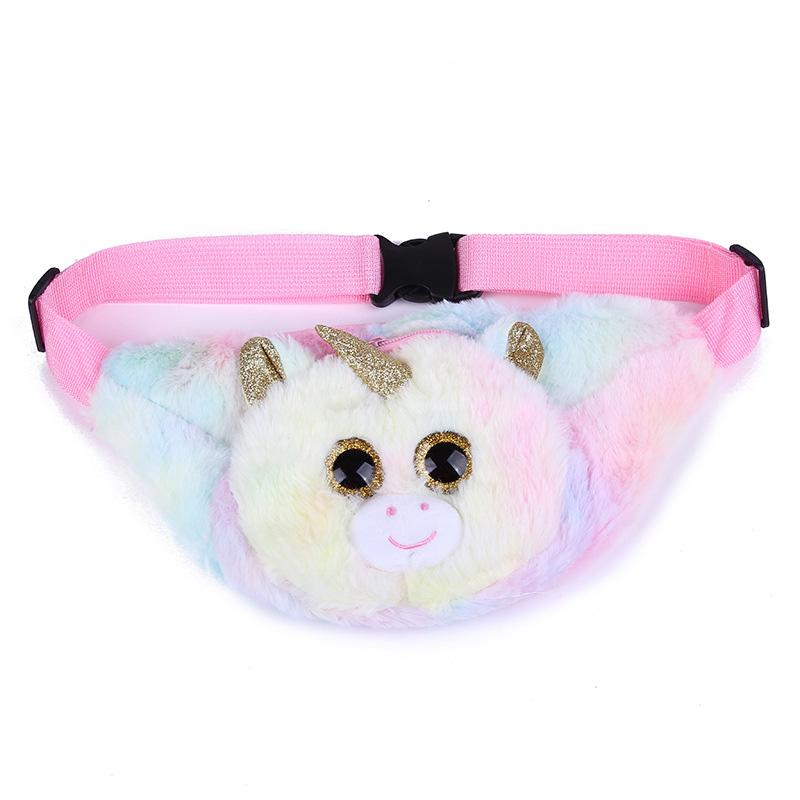 2021 Mới Cô Bé Mùa Đông Eo Túi Dễ Thương Kỳ Lân Trẻ Em Hông Nữ Hoạt Hình Sang Trọng Ngực Túi Điện Thoại Túi Du Lịch Thời Trang Eo túi Đeo Bụng