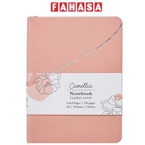 Sổ Da Bìa Cứng Camellia A6 - Kẻ Ngang - 120 Trang 100gsm - The Sun - Pretty Pink