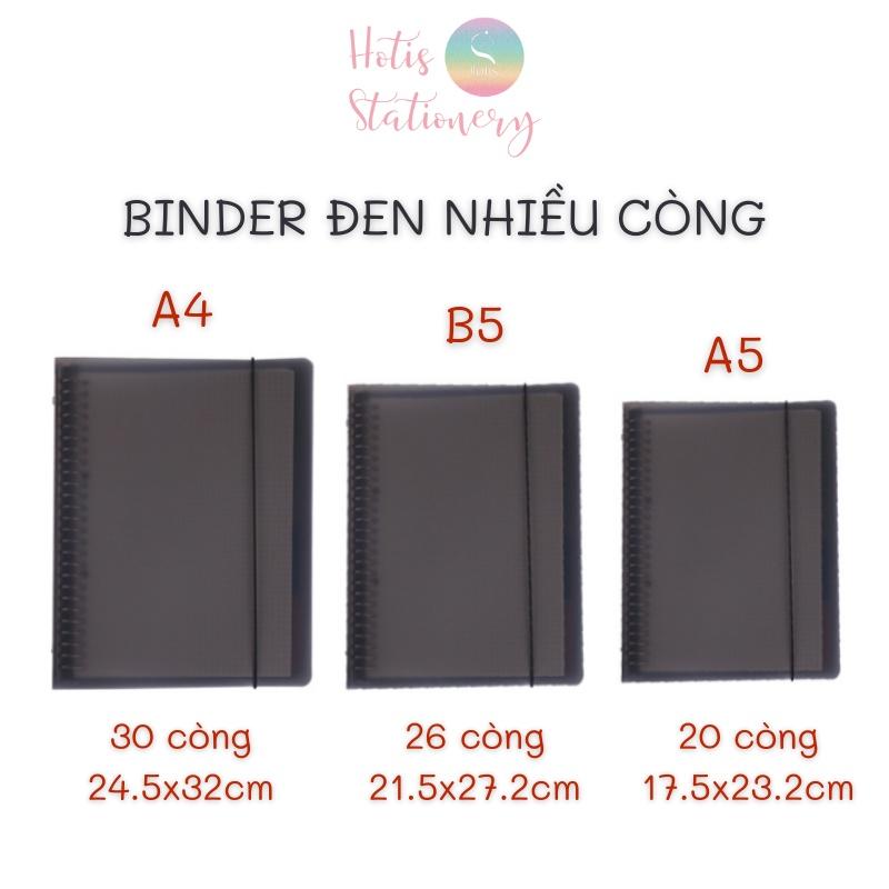 Color Binder - Bìa còng màu nâu/ đen/ trắng - A6/ A5/ B5/ A4 (Không kèm giấy