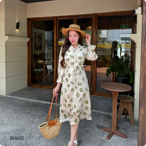 Đầm maxi Ruzimay Style Dáng dài xòe họa tiết