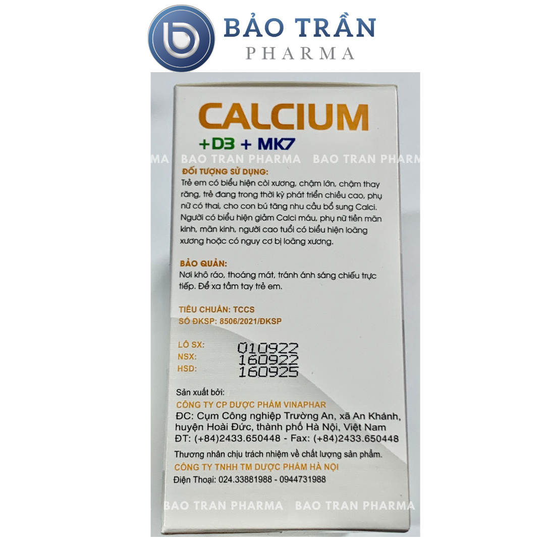 Calcium D3 MK7 bổ sung canxi cho bà bầu, bổ sung canxi và vitamin D3