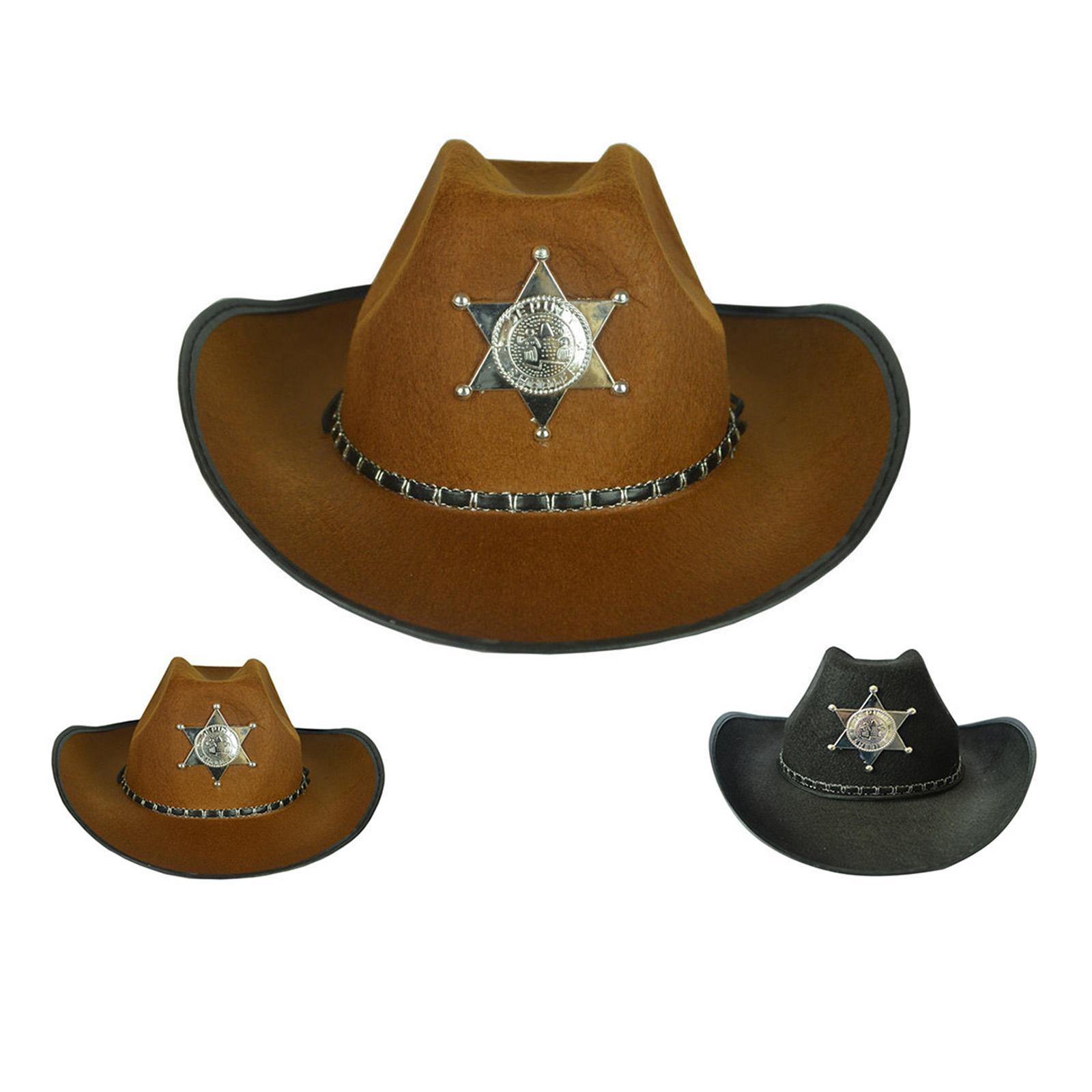 Cowboy Hat Wide Roll up Brim Gentleman Hat for Performance Outdoor Role Play