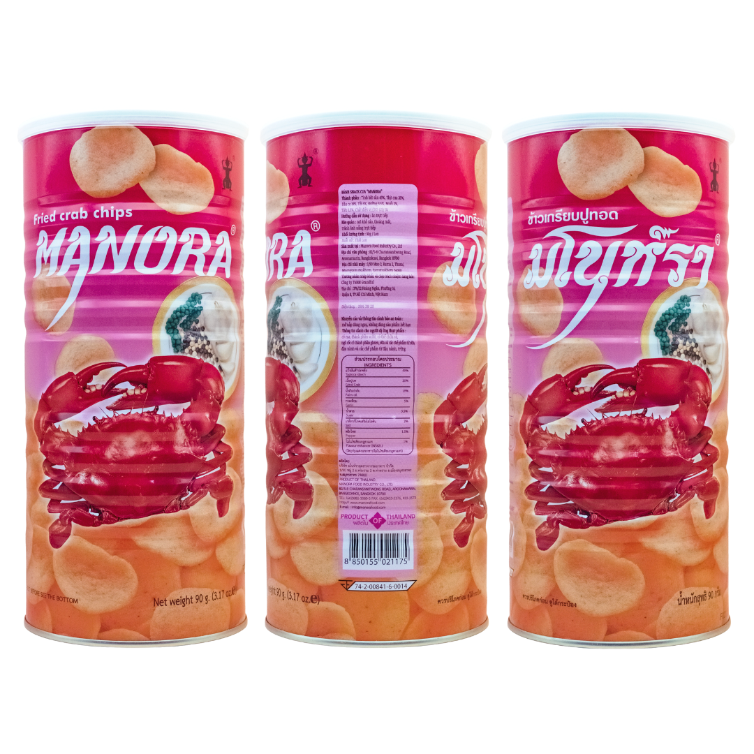 Bánh Snack Tôm/Cua Manora 90g (Lon Đỏ)