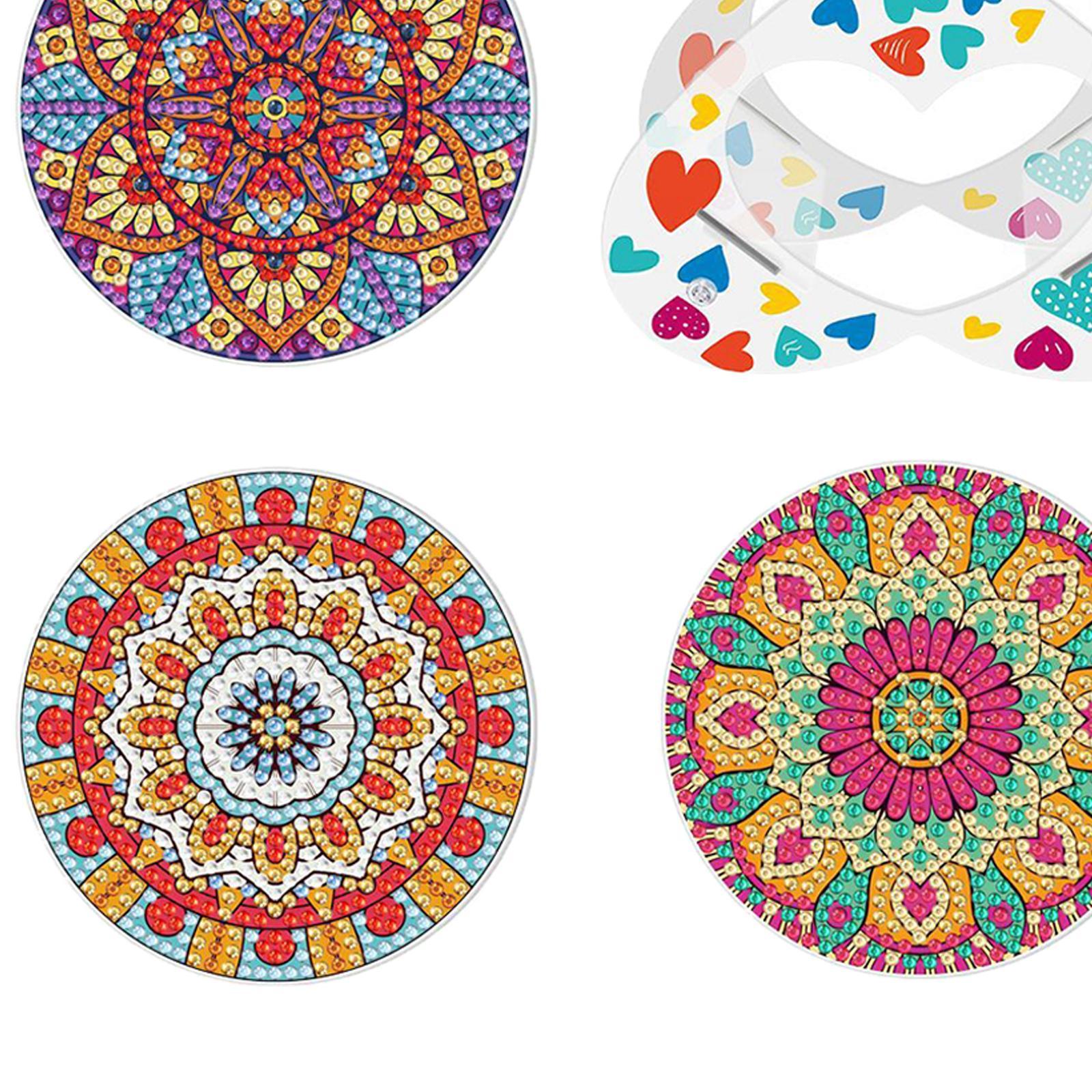 8 Pieces DIY Handmade Painting Coasters Kids for Desktop Cafe Home Decoration