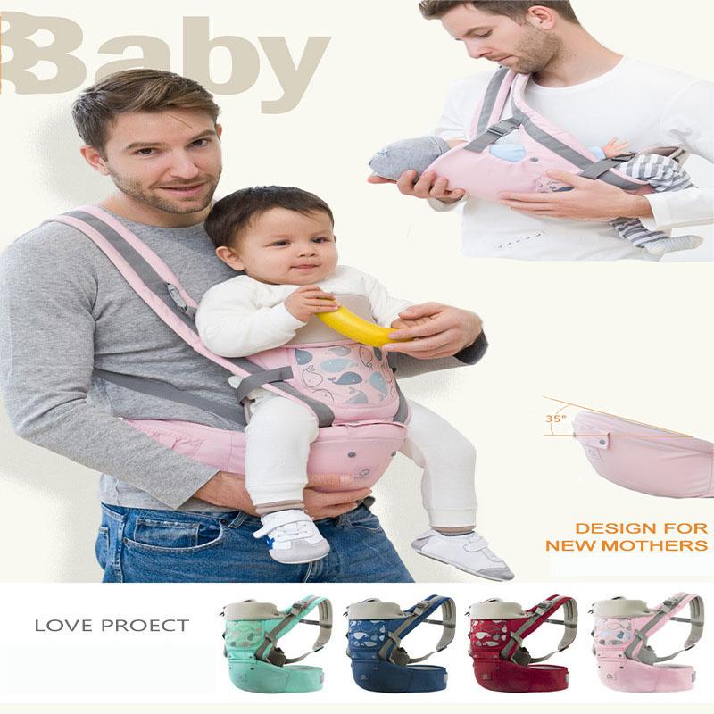 Em Bé Thiết Sling Trước Ôm Eo Phân Màu Porte Bebe Kangaroo Hông Ghế Ngồi Đa Năng Cho 4 Mùa