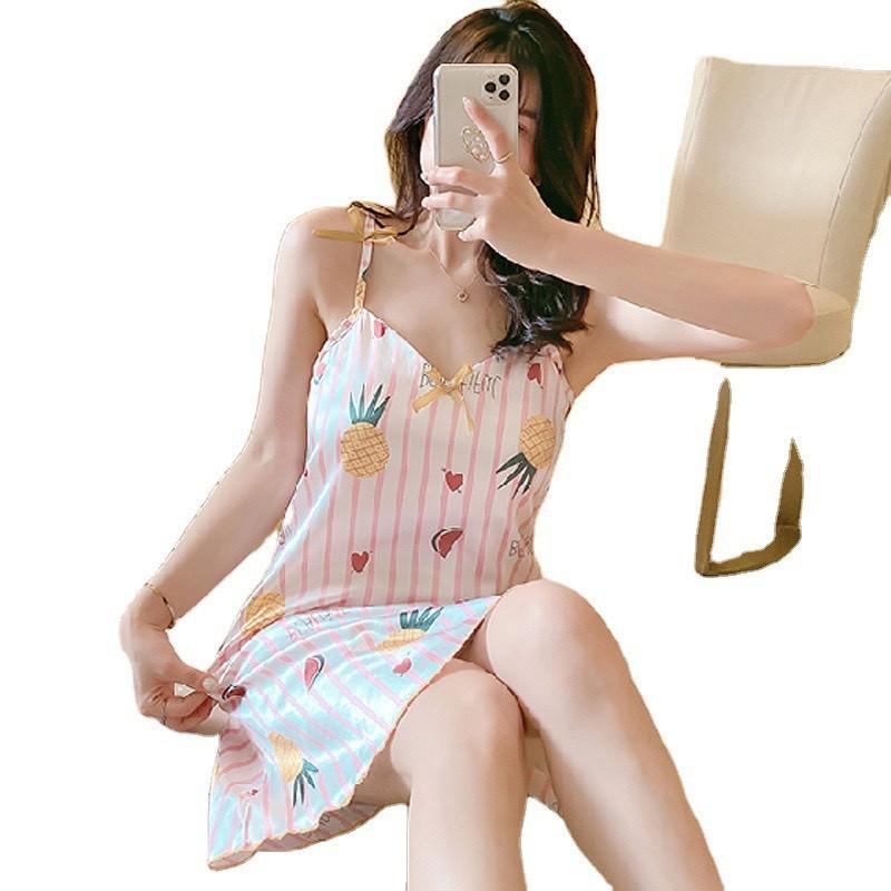 Váy Nữ 2 dây chất lụa mềm mát ️ - Đầm ngủ cao cấp mùa hè xinh xắn dễ thương️ V2D290