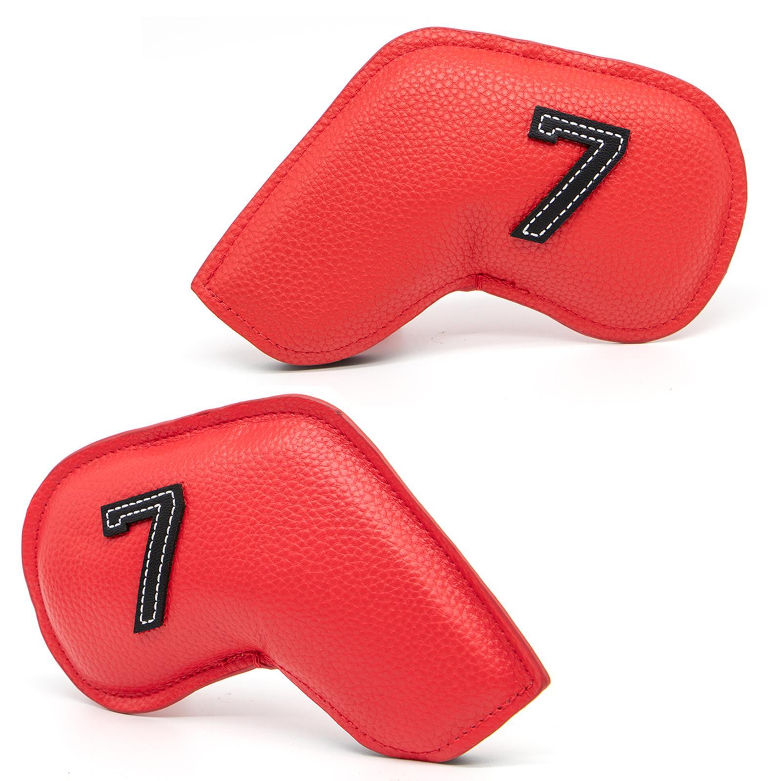 20Pcs Deluxe Golf Iron Headcover 3-9,P,S,A Club Embroidery Number Solid Color Head Cover Club Reused Golf Set Guard for Irons All Brands Men
