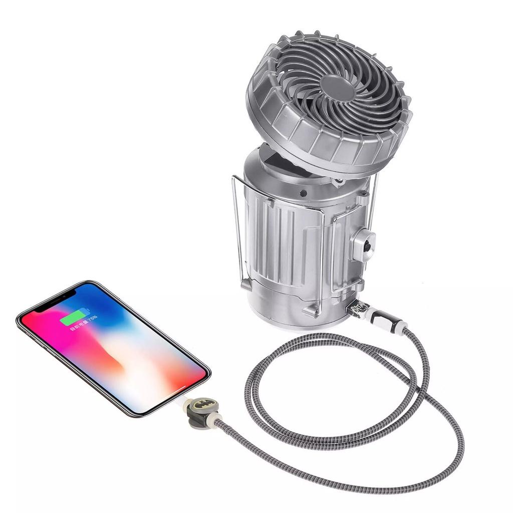 Đèn Pin Năng Lượng Mặt Trời,Quạt Tích Điện Sạc Điện Thoại 3in1 Sử Dụng Pin Lithium Vô Cùng Tiện Lợi