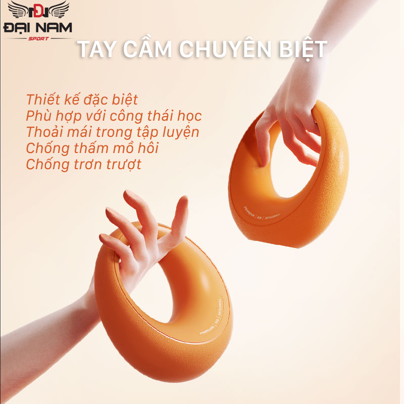 Tạ Bình Vôi,Tạ Ấm Hình Mặt Trăng 5LB (2,25kg) Lõi Thép Nguyên Khối Bọc Cao Su Dẻo Đại Nam Sport